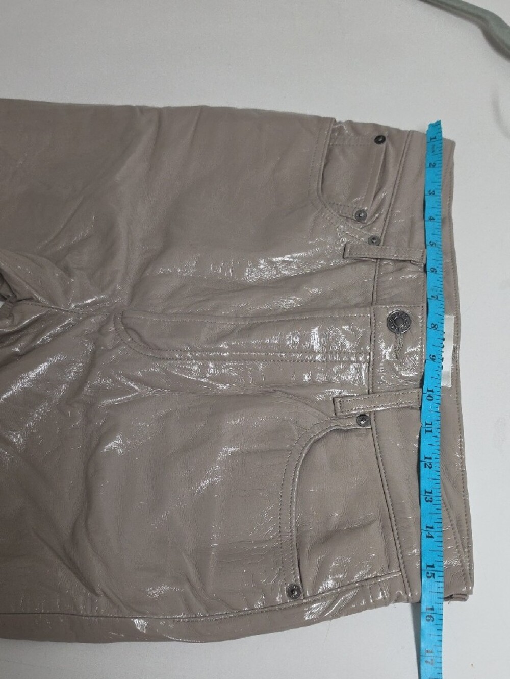 Agolde Womens Beige Pinch Waist Leather Blend Jeans Pants Size 28 - Picture 9 of 16
